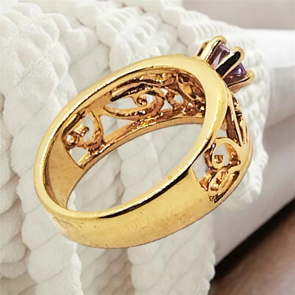 18KT Gold Plated Fashion Ring with CZ Stone